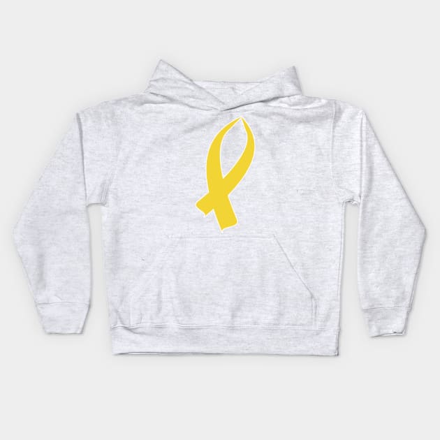 Awareness Ribbon (Gold) Kids Hoodie by BlakCircleGirl